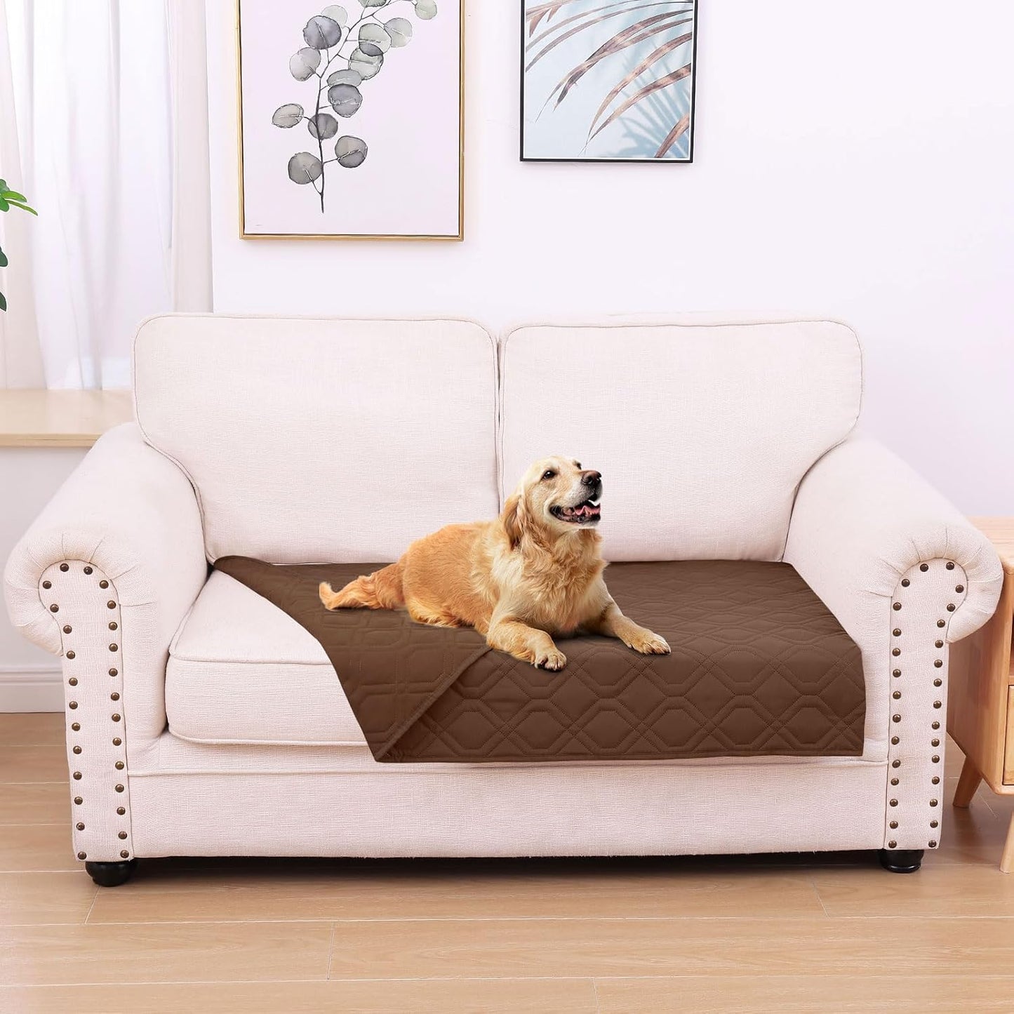 hyha Waterproof Dog Bed Blanket, Soft Pet Blankets, Waterproof Couch Cover for Dogs, Reversible Sofa Covers Washable for Furniture (30x70 Inch, Taupe/Beige)
