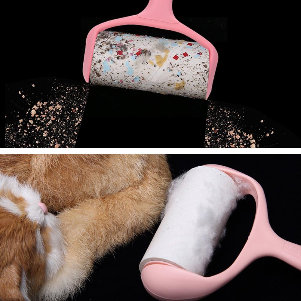 Sticky Lint Roller, Pet Hair Roller, Dog & Cat Hair Remover Kit,4 Refills 240 Sheets, Lint Brush for Clothes, Carpet, Car Seats, Dust, Dogs, Handle (1Handle+4Refills)