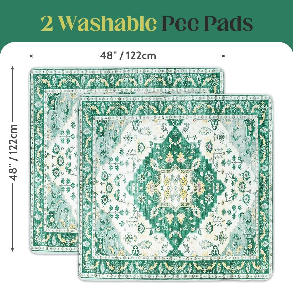 Washable Pee Pads for Dogs, 2 Pack Reusable Puppy Training Pads 40"x26" Super Absorbent Waterproof Dog Training Pads, Non-Slip Potty Pads, Whelping Pads Litter Mat