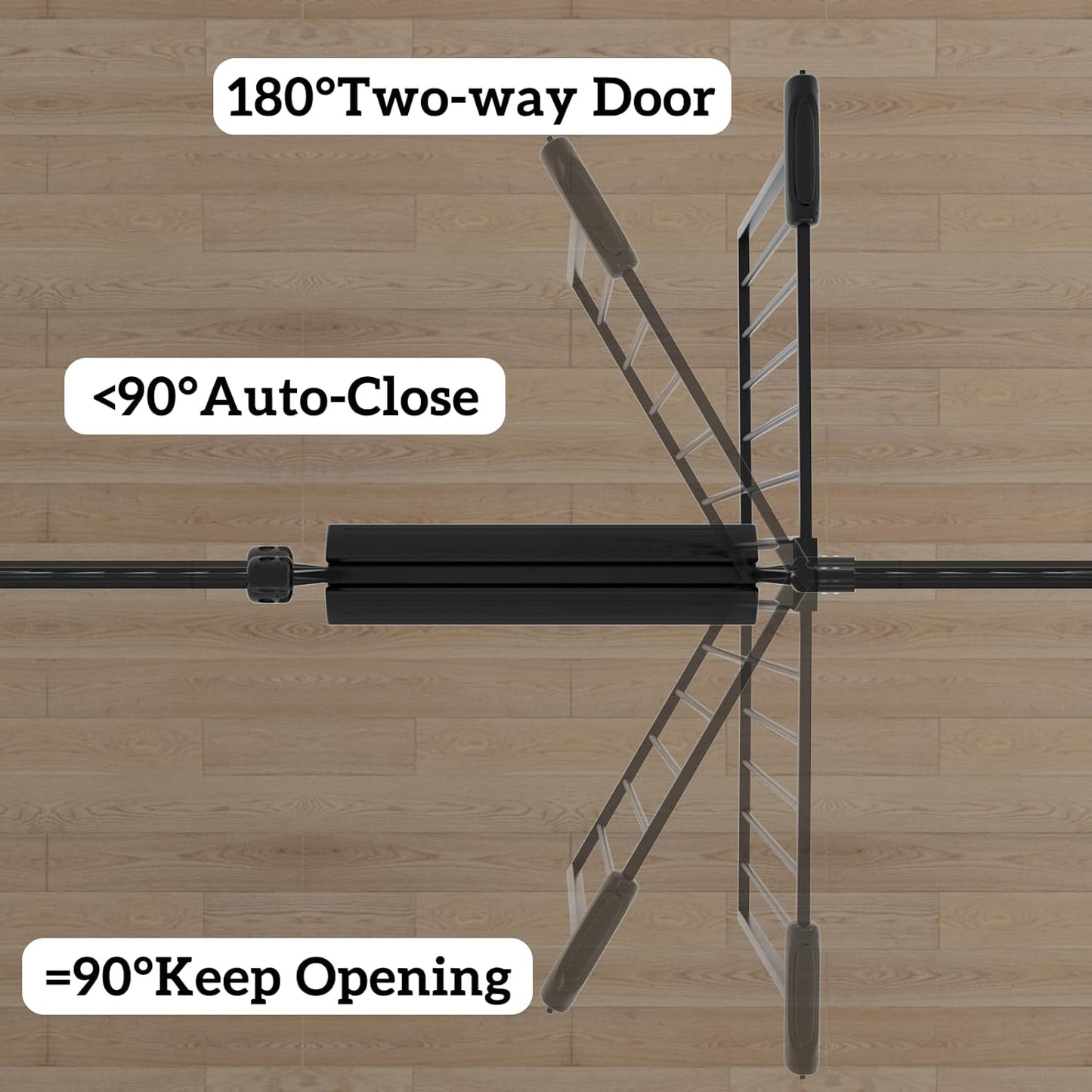 Extra Wide Baby Gates for Doorways 71.65"-85.82" Extra Wide Baby Gate Dog gate Pressure Mounted No Drilling with Walk-Through, Auto-Close & Dual-Direction Swing for Large Wide Opening Black