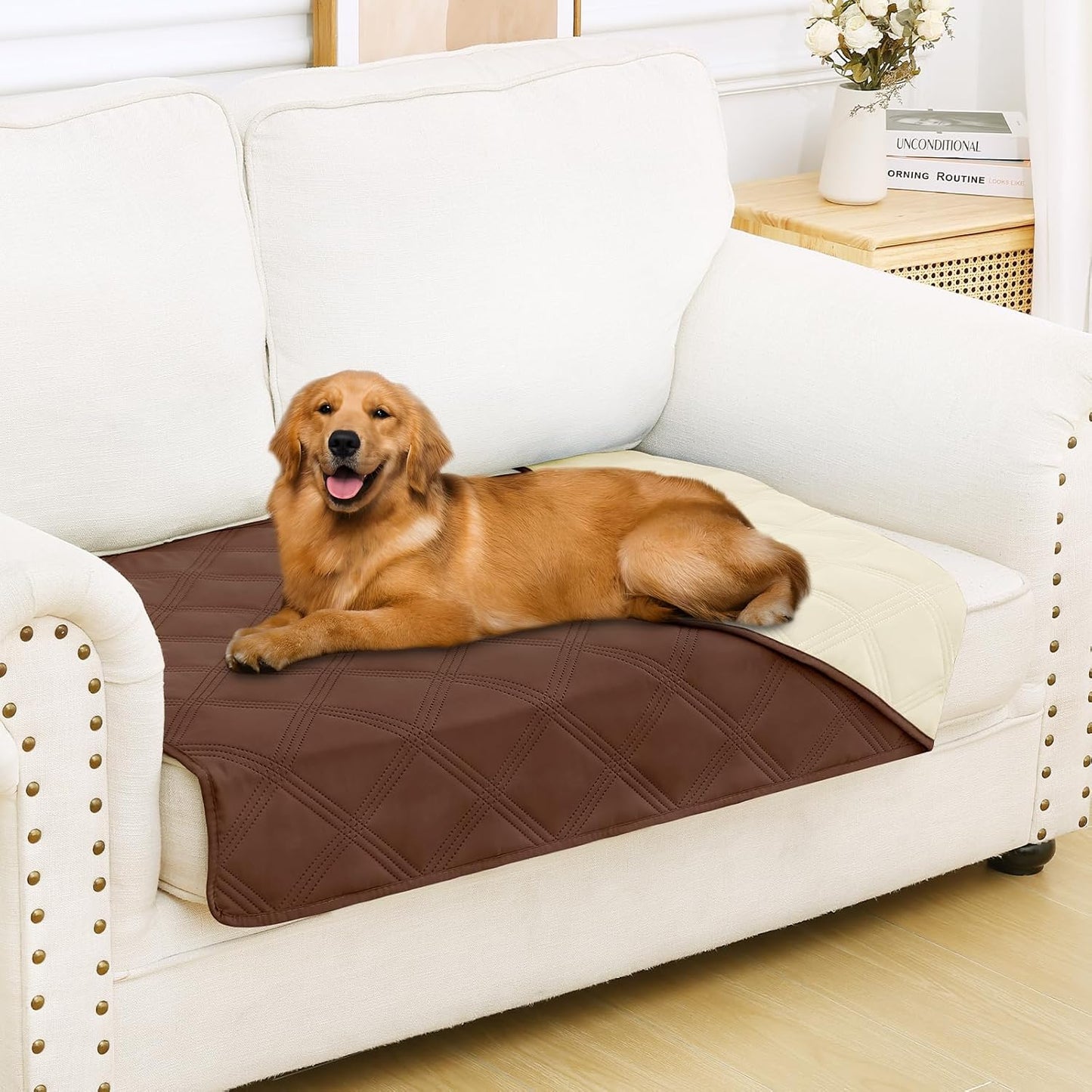 Smiry Waterproof Dog Bed Cover Blanket 30x70, Soft Reversible Pet Blanket, Washable Leakproof Cats Dogs Couch Cover for Sofa, Couch, Furniture, Grey/Dark Grey