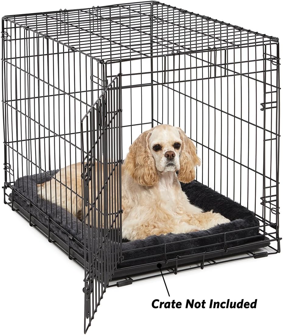 MidWest Homes for Pets QuietTime Dog Bed - White Fleece Bolster, Ultra-Soft and Machine Washable, Fits 24-Inch Crates and Carriers, for Small Breed Dogs