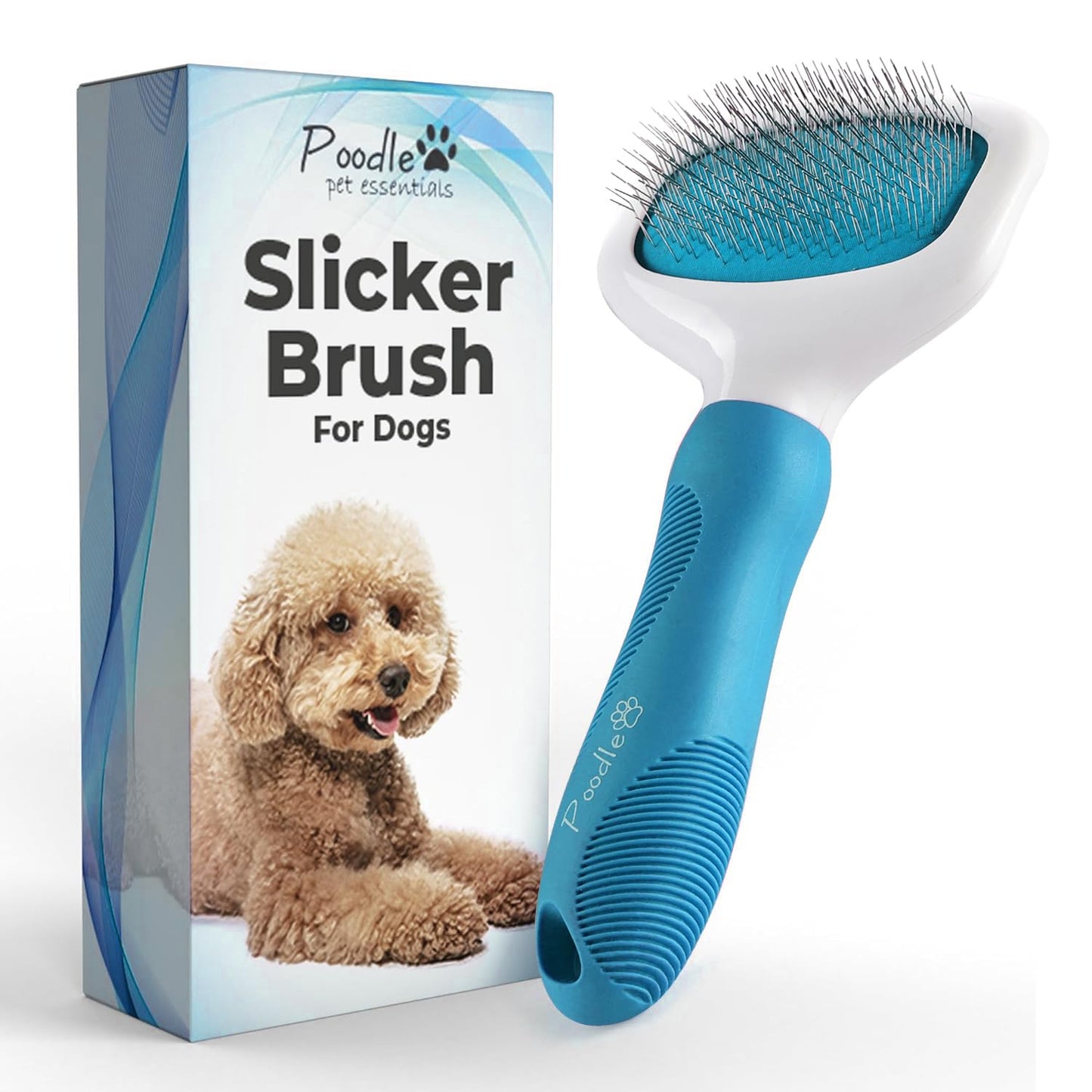 Poodle Pet Slicker Brush - For Dogs, Cats, Rabbits - Matted/Loose Fur, Knots - Suitable for Doodle/Goldendoodle Grooming and Shredding Short/Long Hair