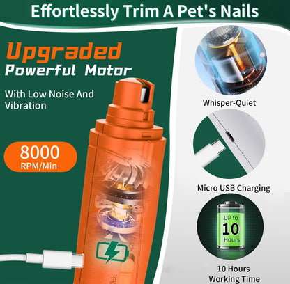 2 in 1 Dog Nail Clippers & Cat Nail Clippers Trimmers for Large Medium Small Dogs Cats Claw Trimmer Quick Sensor and Safety Guard USB Rechargeable Dogs Nail Trimmer with Catcher & 2 LED Lights