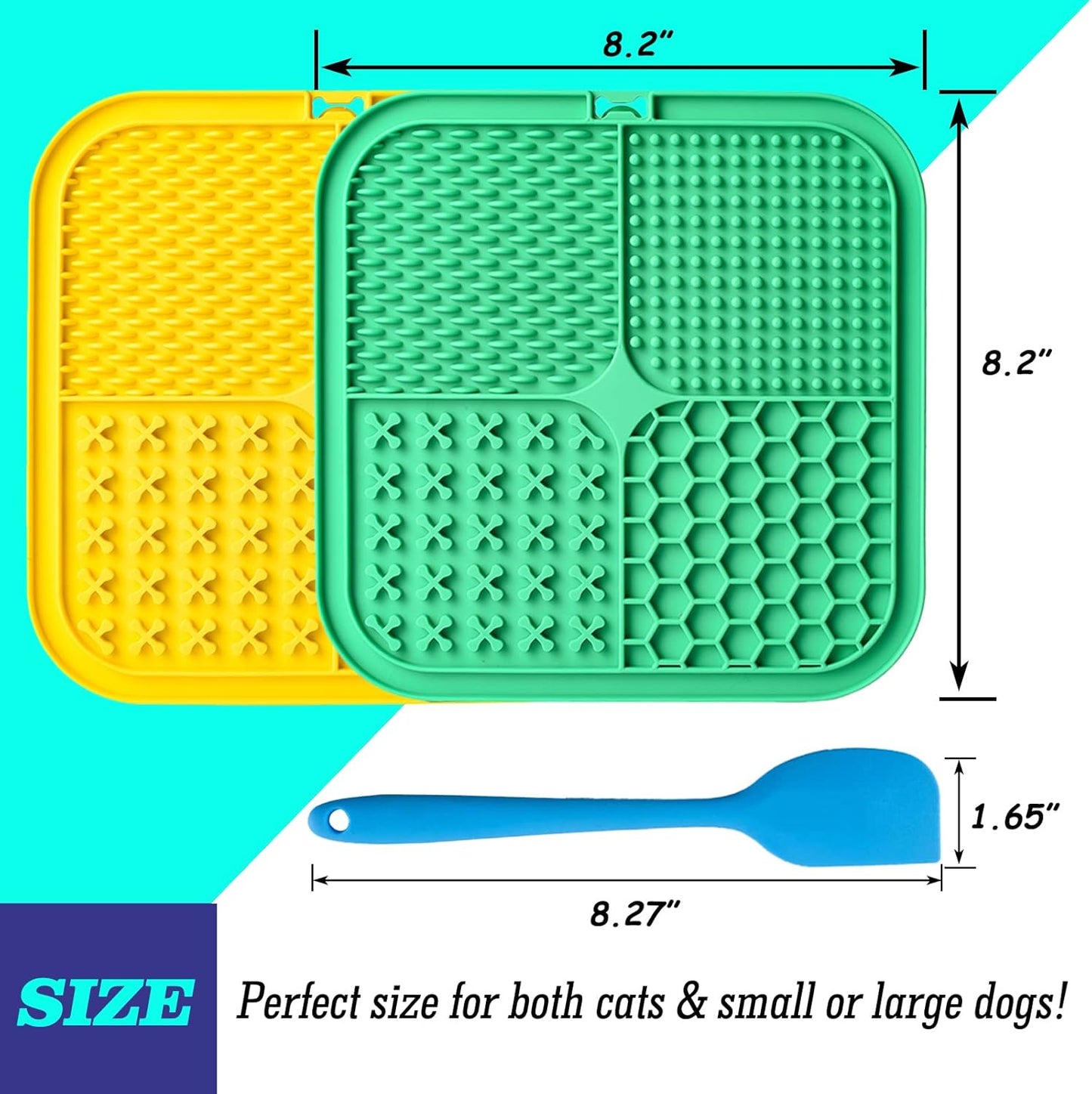 Lick Mat for Dogs, Dog Lick Mat with Suction Cups for Anxiety, Peanut Butter Dog Licking Mat Slow Feeder Dispensing Treater Lick Pad for Dogs Cats Grooming Bathing and Training (Grey)