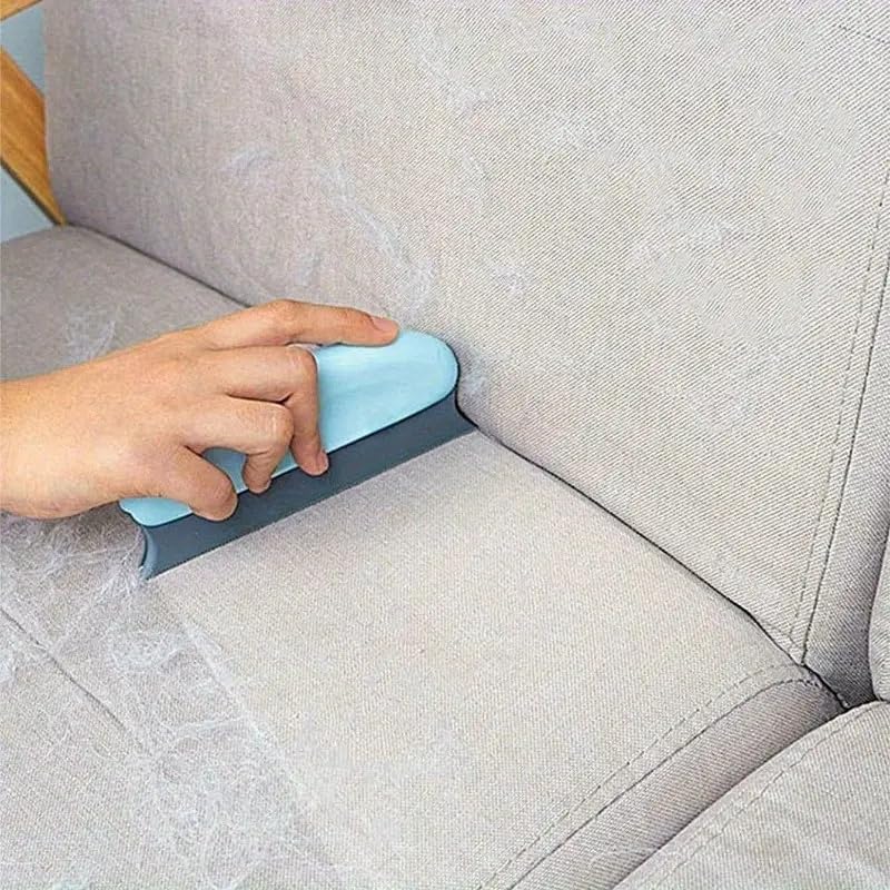 Pet Hair Removal Brush Gentle Rubber Bristles Ergonomic Plastic Handle for Cats and Dogs Cleans Sofa Bed Car Clothing, Dark Blue