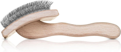 Chris Christensen Mark III Slicker Brush for Dogs, 12mm Pins, Groom Like a Pro, Handcrafted Lightweight Beechwood Ergonomic Handle, Stainless Steel Pins, A5III Medium. Made in Germany.