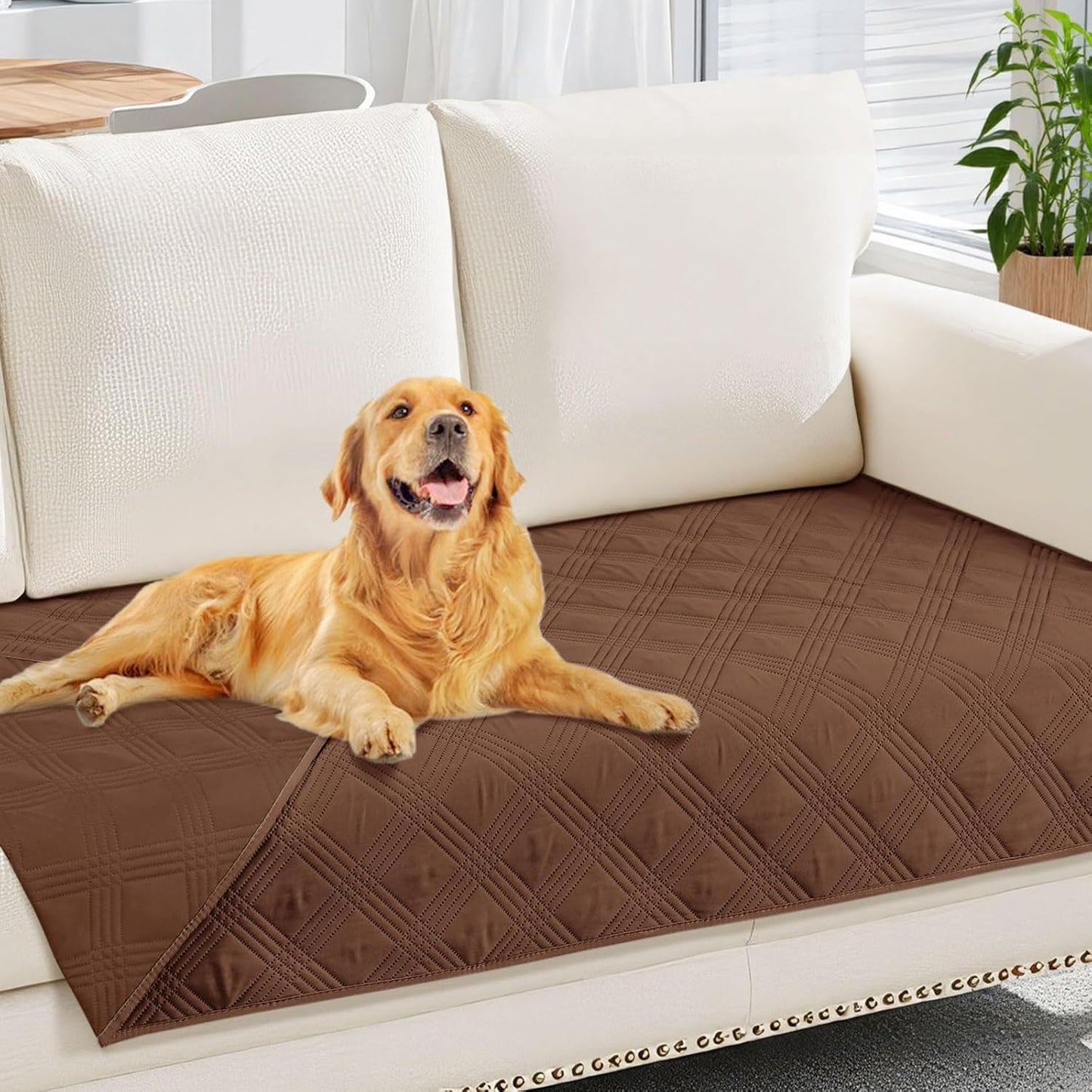 hyha Waterproof Dog Bed Blanket, Soft Pet Blankets, Waterproof Couch Cover for Dogs, Reversible Sofa Covers Washable for Furniture (30x70 Inch, Taupe/Beige)