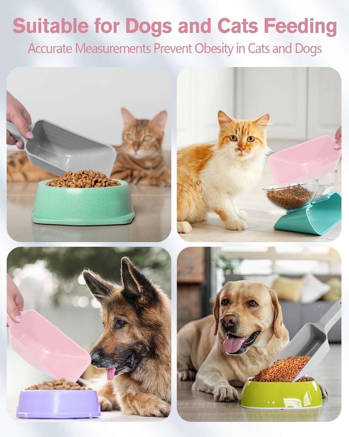2 Cup Dog Food Scoop(2 Pack), Plastic Pet Food Scoop with Measuring Lines for Accurate Pet Food Portions,Dishwasher Safe (Black)