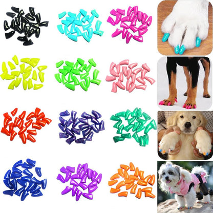 VICTHY 120pcs (12 Colors) Dog Nail Caps | Dog Claw Covers Dog Nail Covers with Adhesives Glue and Applicators（XXL）