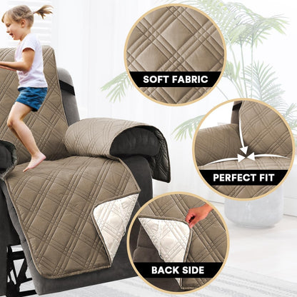 PrinceDeco 100% Waterproof Couch Cover for 3 Cushion Couch Sofa Pet Friendly Non-Slip Couch Cover for Dogs Washable Water Resistant Furniture Protector with Elastic Straps(Sofa 68", French Oak)