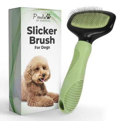 Poodle Pet Slicker Brush - For Dogs, Cats, Rabbits - Matted/Loose Fur, Knots - Suitable for Doodle/Goldendoodle Grooming and Shredding Short/Long Hair