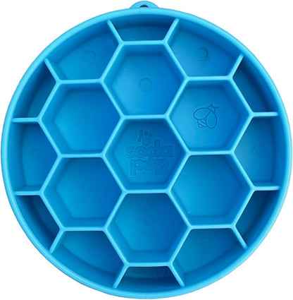 SodaPup Honeycomb Enrichment Bowl – Durable Slow Feeder Bowl Made in USA from Non-Toxic, Pet-Safe, Food Safe Material for Mental Stimulation, Slowing Down Eating, Healthy Digestion, & More