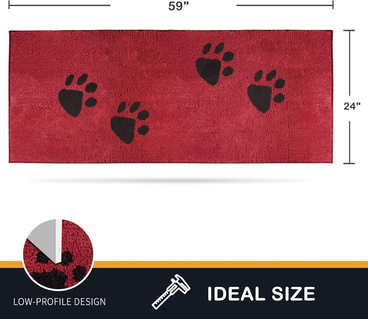 PURRUGS Dirt Trapping Door Mat 20" x 31.5", Non-Skid/Slip Machine Washable Microfiber Entrance Rug, Shoes Scraper, Dog Doormat, Super Absorbent Floor Mat for Muddy Wet Shoes and Paws, Grey