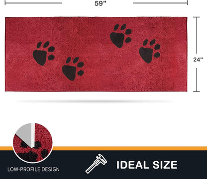 PURRUGS Dirt Trapping Door Mat 20" x 31.5", Non-Skid/Slip Machine Washable Microfiber Entrance Rug, Shoes Scraper, Dog Doormat, Super Absorbent Floor Mat for Muddy Wet Shoes and Paws, Grey