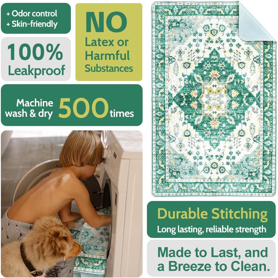 Washable Pee Pads for Dogs, 2 Pack Reusable Puppy Training Pads 40"x26" Super Absorbent Waterproof Dog Training Pads, Non-Slip Potty Pads, Whelping Pads Litter Mat
