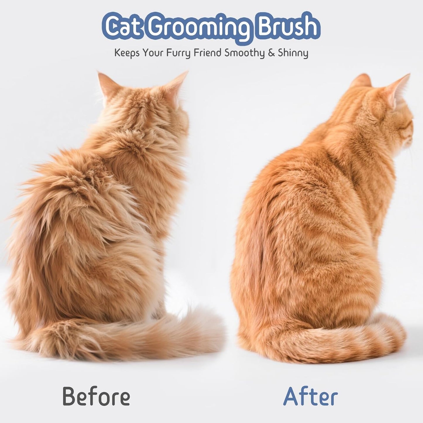 Dog & Cat Brush for Shedding, Self Cleaning Deshedding Brush with Adjustable Bristle Length & Dematting Comb, Skin Friendly Grooming Tool for Long & Medium-Long Hair Pets