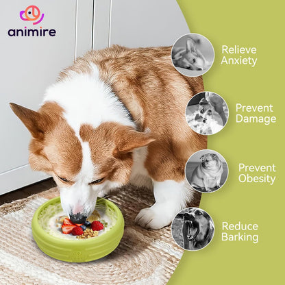 Dog Lick Bowl, Animire Freeze Lick Mat for Dogs, Non-Slip Slow Feeder Licking Bowl Enrichment Treat for Distraction Anxiety Relief, Food Grade Silicone, Dishwasher Safe(Pastel Purple,S)