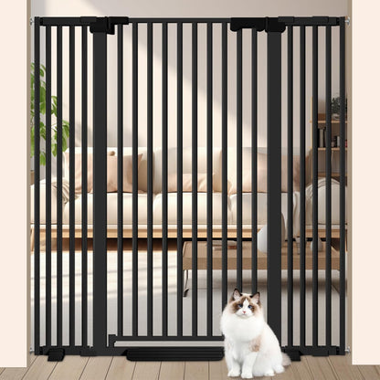 51'' Extra Tall Cat Gate for Doorways 30-40.9'' Wide, Climb Proof Pet Dog Gates for Kitten Dogs, Pressure Mounted No Drilling Cats Fence Barrier White
