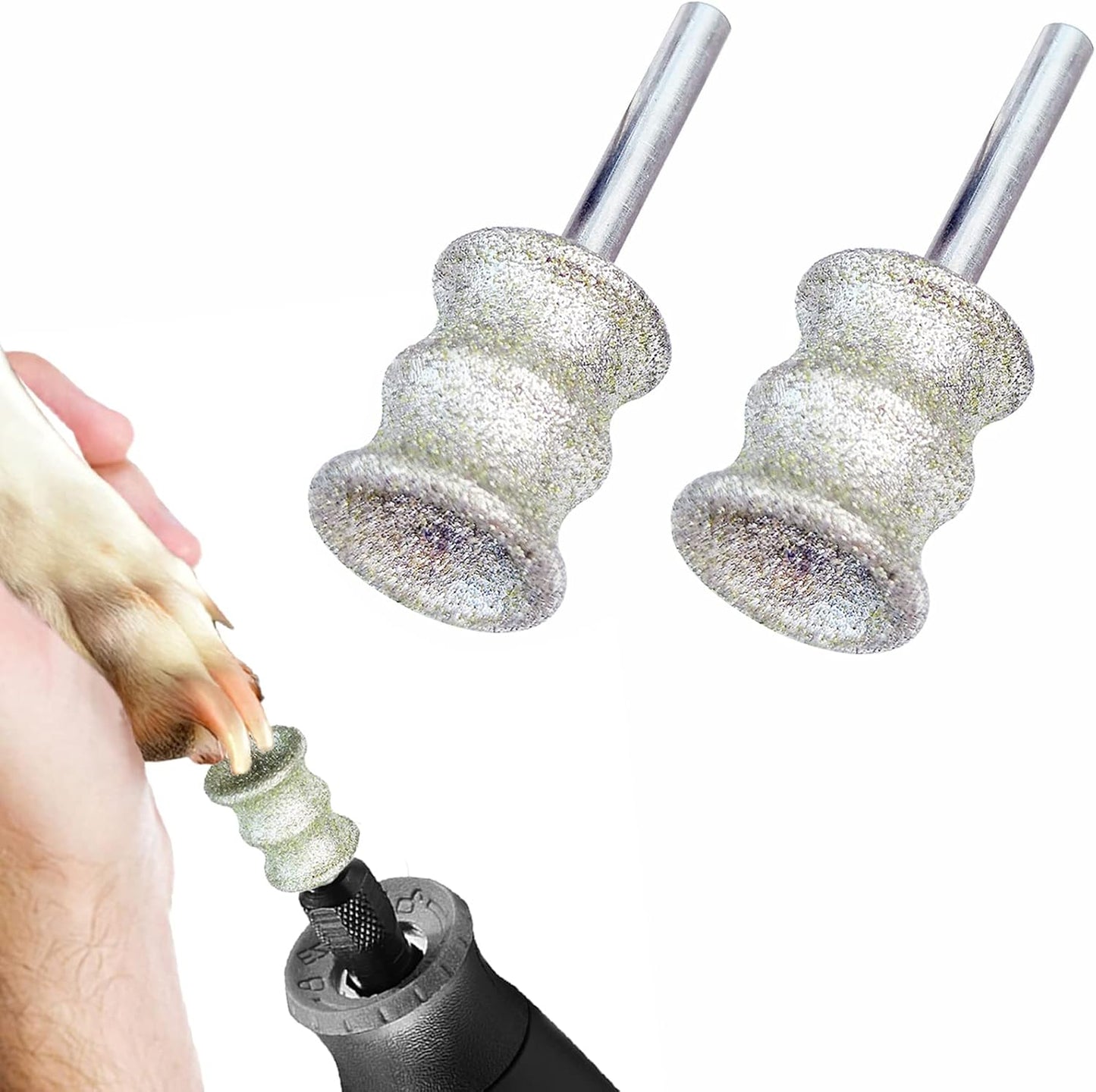 Diamond Rotary Grinder Bits for Dog - Pet Nail Grinder Attachment - 1/8" Replacement Grinder Wheel for Dremel - Pet Nail File & Clippers for Medium Large Dogs (XL)