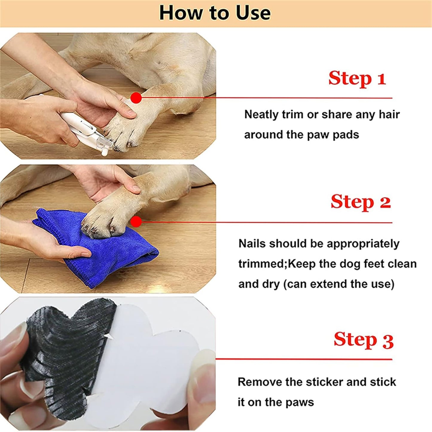 Dog Paw Protector Anti Slip Toe Grips Paw Pads for Dogs Traction, 8 Sets 32 Pads Disposable Self Adhesive Resistant Dog Shoes Boots Socks Replacement Dog Grippers for Senior Dogs (Rose Red3, S)