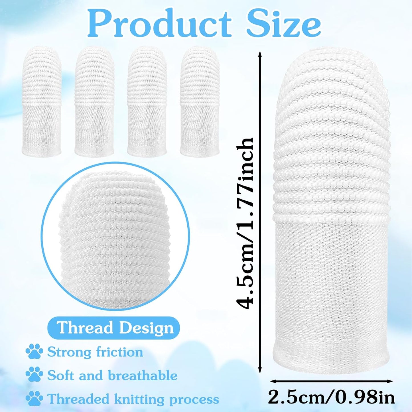 CIATBYYJ 30Pcs Dog Toothbrush Finger, Soft Fabric Finger Toothbrush for Dogs Cats, Washable & Reusable Cat Teeth Cleaning Wipes Toothbrushes Fingers Dental Wipes Care Remove Stain