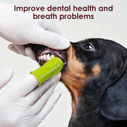 2-Pack Dog Toothbrush for Different Finger Sizes, 180° Bristle Coverage, Soft Dog Tooth Brushing Kit for Medium & Large Dogs, Dental Care Pet Teeth Plaque and Tartar Cleaning, Food-Grade Silicone