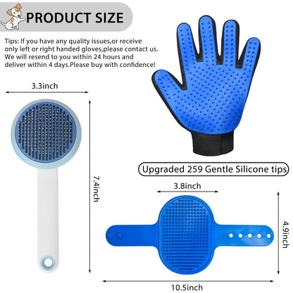 Cat Grooming Glove Brush,Pet Hair Remover Tool,Reusable Dog Hair Fur Remover for Carpet,Furniture,Couch,Clothes,Eco-Friendly and High efficiency