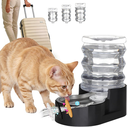 RIZZARI 8L Elevated Pet Water Dispenser – Stainless Steel Gravity Waterer with Auto-Refill Design for Medium and Large Dogs & Senior Pets -Comfortable Drinking Height for Living Rooms,Multi-Pet Homes