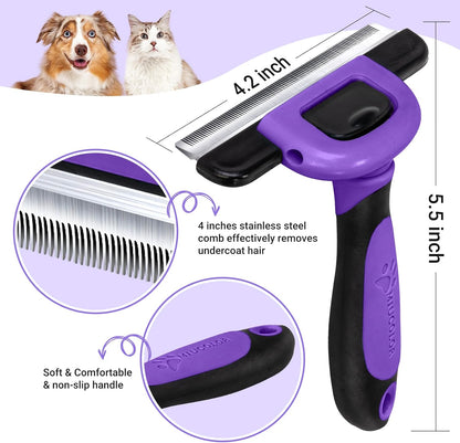 MIU COLOR Pet Grooming Brush, Deshedding Tool for Dogs & Cats, Effectively Reduces Shedding by up to 95% for Short Medium and Long Pet Hair