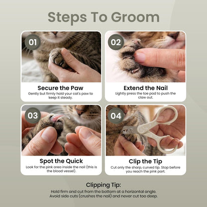 Necoichi Purrcision Feline Nail Clipper | Lever Principle Cat Nail Clipper | Butter-Smooth Cuts | Made in Japan, Seki Swordsmith Craftsman | Stainless Steel Cat Claw Trimmer for Indoor Cats (White)
