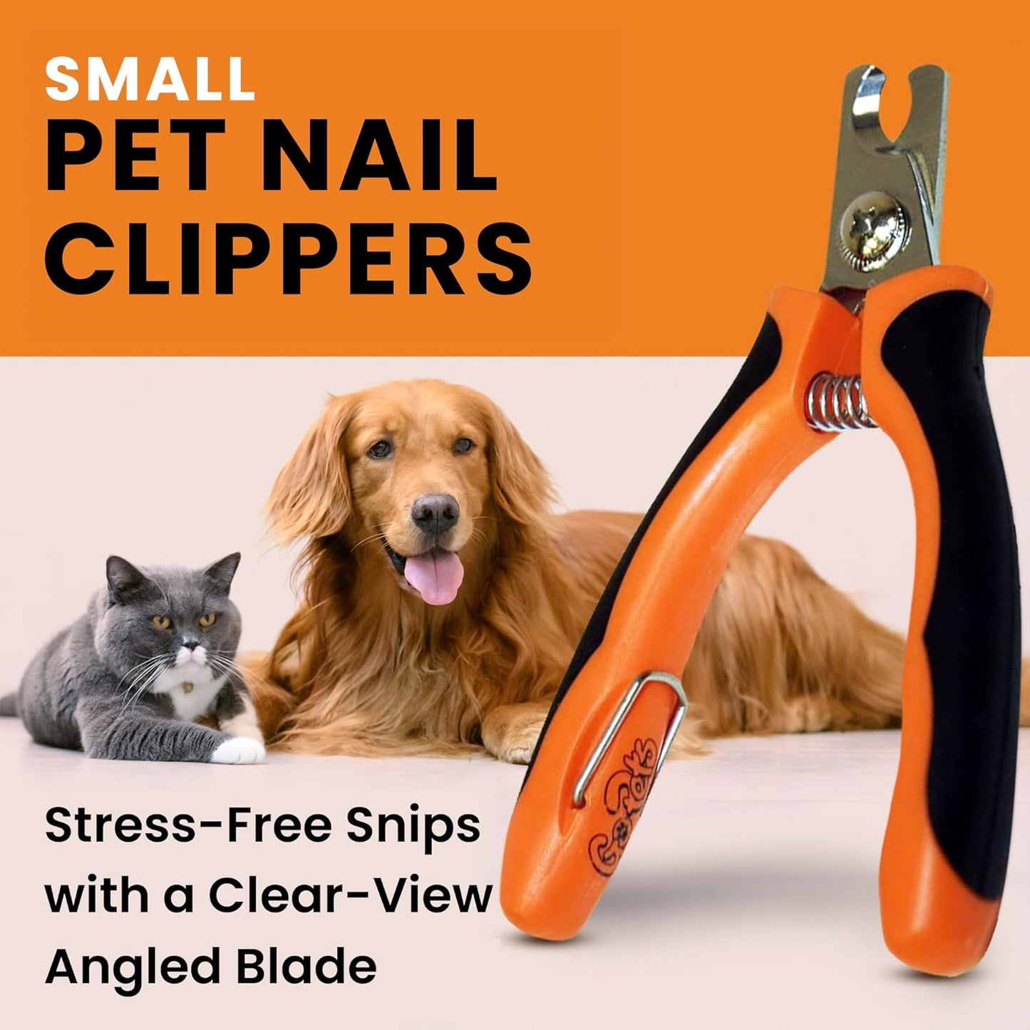 GoPets Dog Nail Clippers, Professional Pet Nail Trimmer for Large Dogs and Cats with Quick Sensor Safety Guard, Heavy Duty Stainless Steel Blades, Non-Slip Handle, Built-in File for Safe Grooming