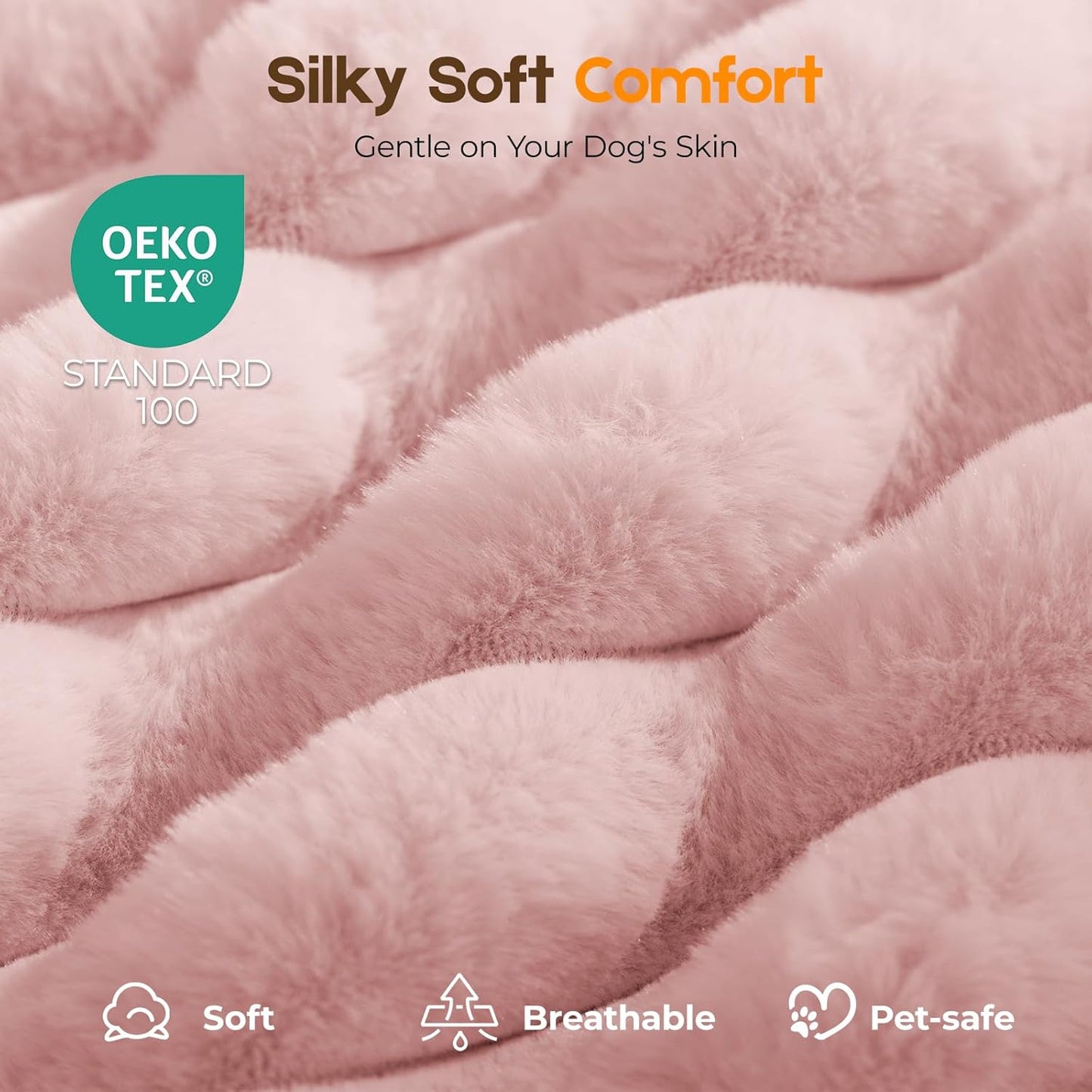 Orthopedic Dog Bed for Large Dog, Waterproof Pet Bed,Non-Slip Bottom and Egg-Crate Foam with Removable Washable Cover Crate Bed,Cream,36"x27"x3"