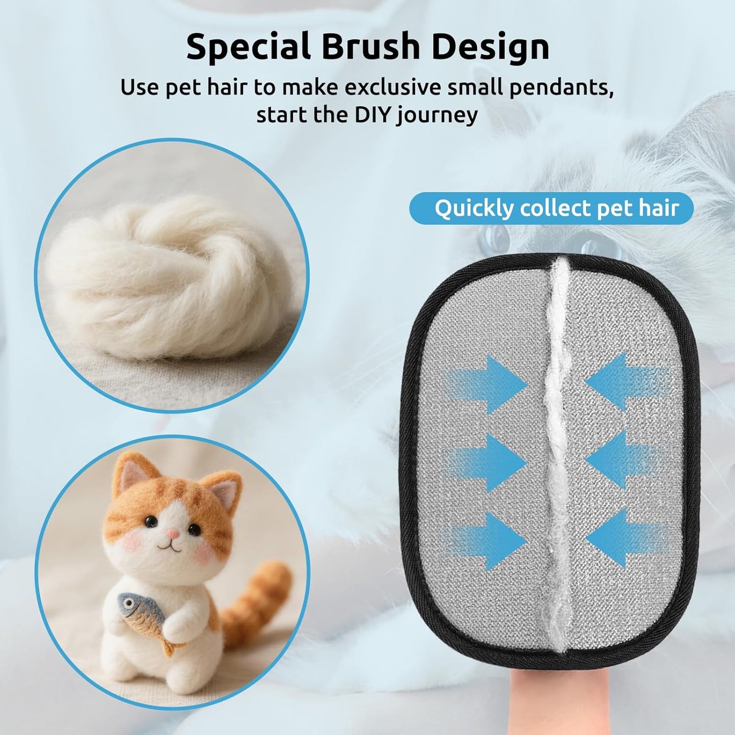 SAWMONG Pet Hair Removal Glove, 2Pcs Cat & Dog Reusable Pet Hair Remover Gloves New Upgrade, Grooming Pet Hair Remover Tool, Alternative to Lint Rollers