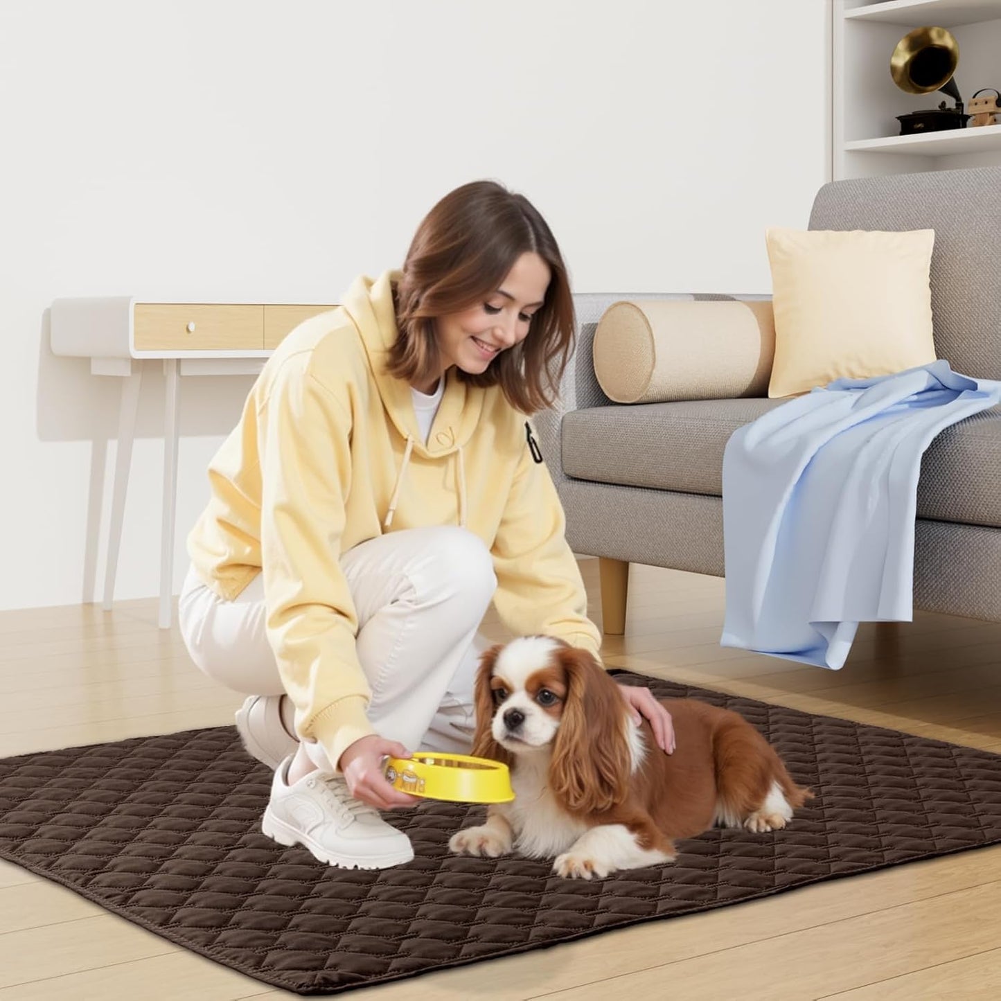 Smiry Waterproof Dog Bed Cover Blanket 30x70, Soft Reversible Pet Blanket, Washable Leakproof Cats Dogs Couch Cover for Sofa, Couch, Furniture, Grey/Dark Grey