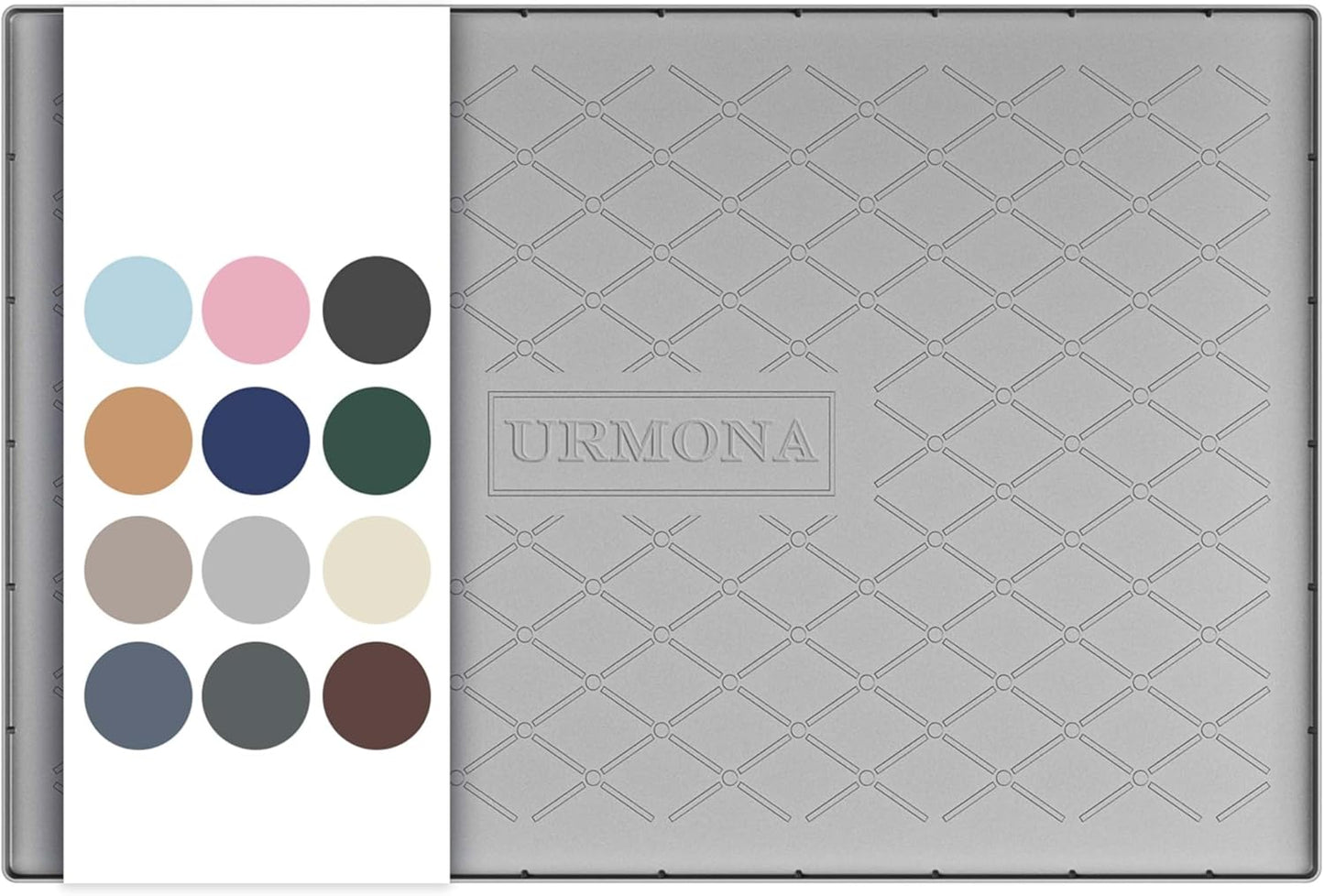 URMONA Under Sink Mat for Kitchen Waterproof, 34" x 22" Silicone Under Sink Mat for Shelf Liner Organizer, Cabinet Sink Protector Under Sink Liner for Bottom Kitchen, Bathroom(Light Grey)