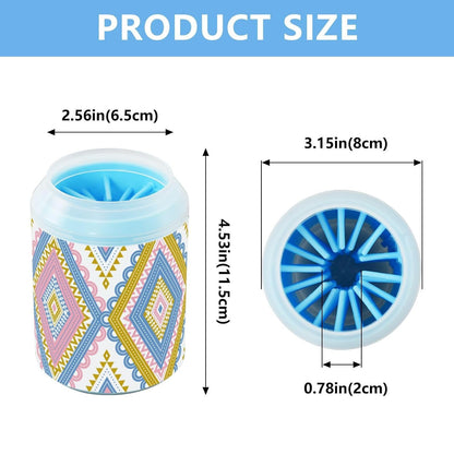 Dog Paw Cleaner Cups for Dogs Pet Foot Washer Paw Scrubber for Medium Small Dogs Cats Cleaning Cup Cute Yellow Fiesta Guitars Cacti and Ethnic Birds