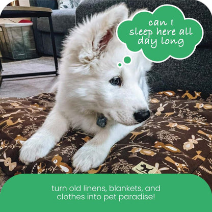Molly Mutt Medium to Large Dog Bed Cover- Forever Young Print - Measures 27”X36”X5’’ - 100% Cotton - Durable - Breathable - Sustainable - Machine Washable Dog Bed Cover (Dd82b)