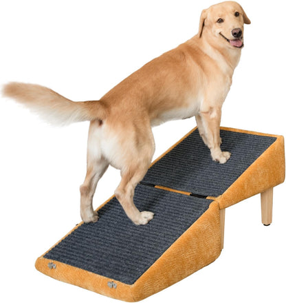 3-in-1 Dog Ramp 18.9"×17.7"×18.9" with Storage – Pet Stairs for Senior & Injured Dogs & Cats, Hidden Storage Footstool, Ottoman Anti-Slip, Supports 220 lbs for Beds & Sofas (Blue-pro)