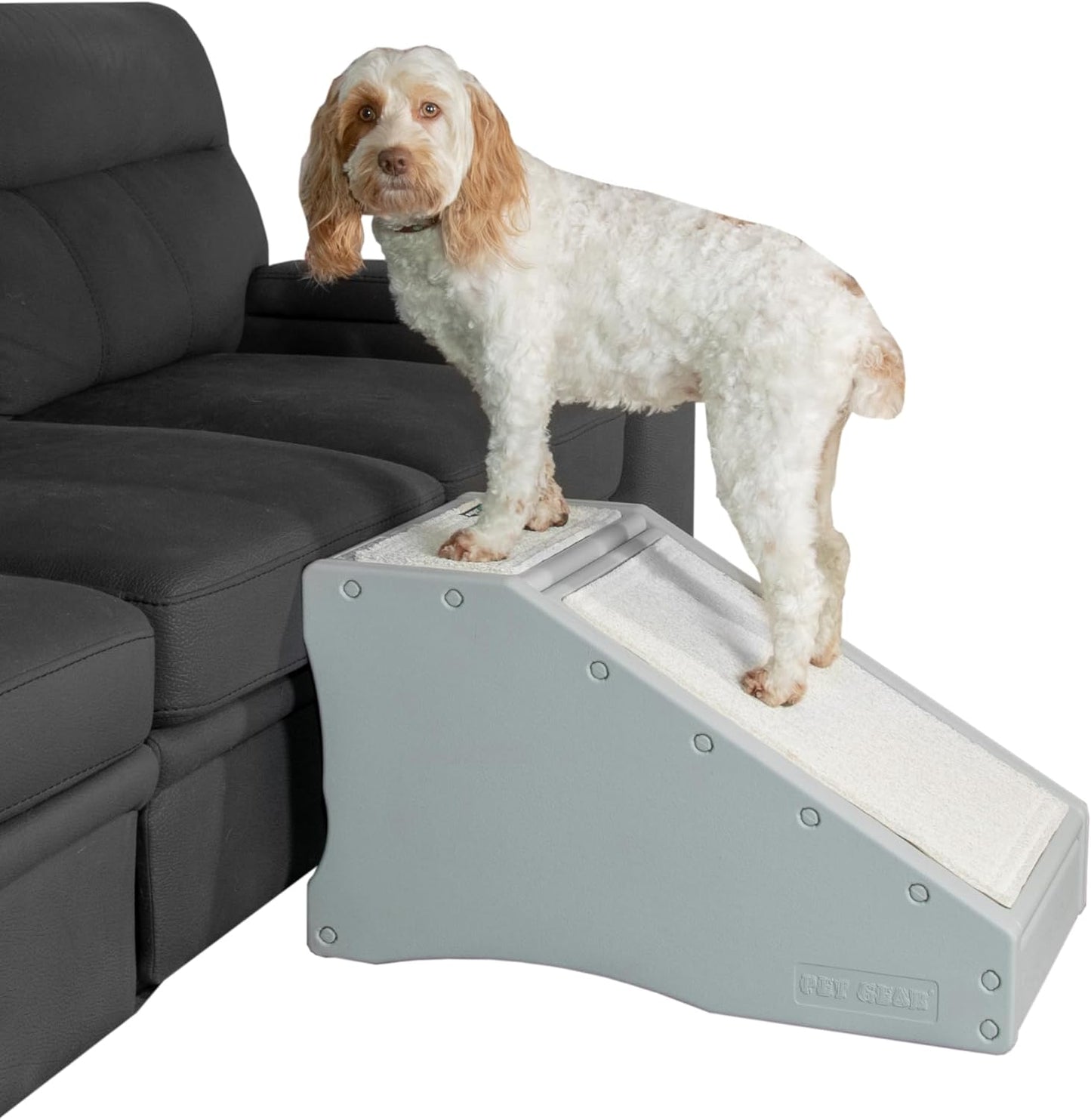 Pet Gear Stramp Stair and Ramp Combination for Dogs/Cats, Easy Step, Lightweight/Portable, Sturdy, Easy Assembly (No Tools Required) 1 Model, Coffee Bean