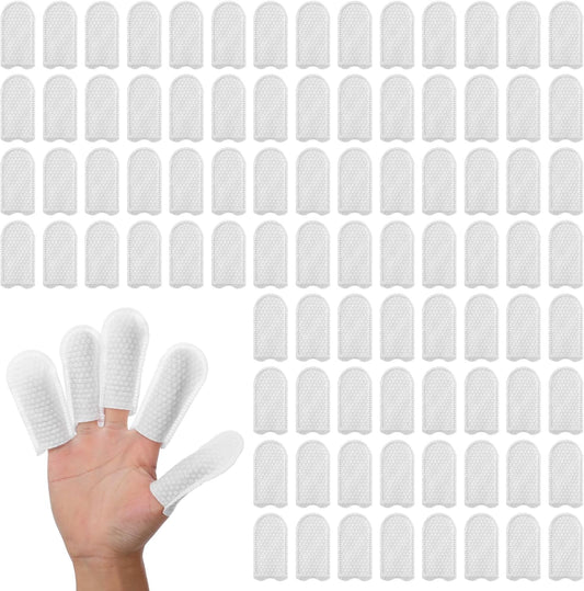 100 Pcs Cotton Finger Cots Dog Ear Wipes for Pet Ear Cleaning Cloth Finger Cots Fingers Covers Fingers Gloves Disposable for Nails Cleaning Dog Cat Teeth Cleanings Grooming Nail Trimming Precise Tasks