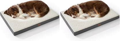 Bedsure Dog Beds Large Sized Dog - Comfy Flat Pet Beds with Removable Washable Cover, Orthopedic Egg Crate Foam Puppy Mat, Suitable for Pet Up to 65 lbs