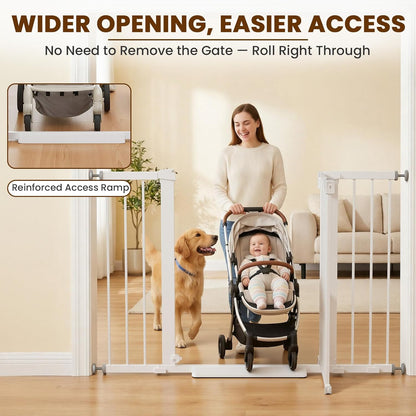 Mumeasy 36" High Extra Tall Dog Gate, 29.6"-40.5" Wide Pressure Mounted Tall Baby Gate for Dog, Auto Close Pet Gate with Door for Stairs,Doorways,House,Black