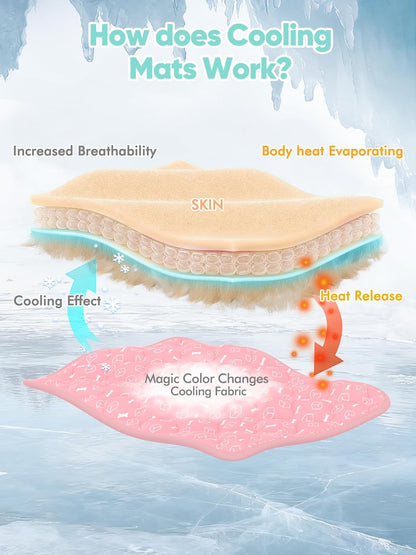 Rywell Dog Cooling Mat 2.0, Ocean Blue,44" x 32" Thick & Durable Cooling Mat for Extra Large Dogs, Long-Lasting Cool with Waterproof & Color-Changing Arc-Chill Tech (Q-Max>0.5) Washable& Non-Toxic