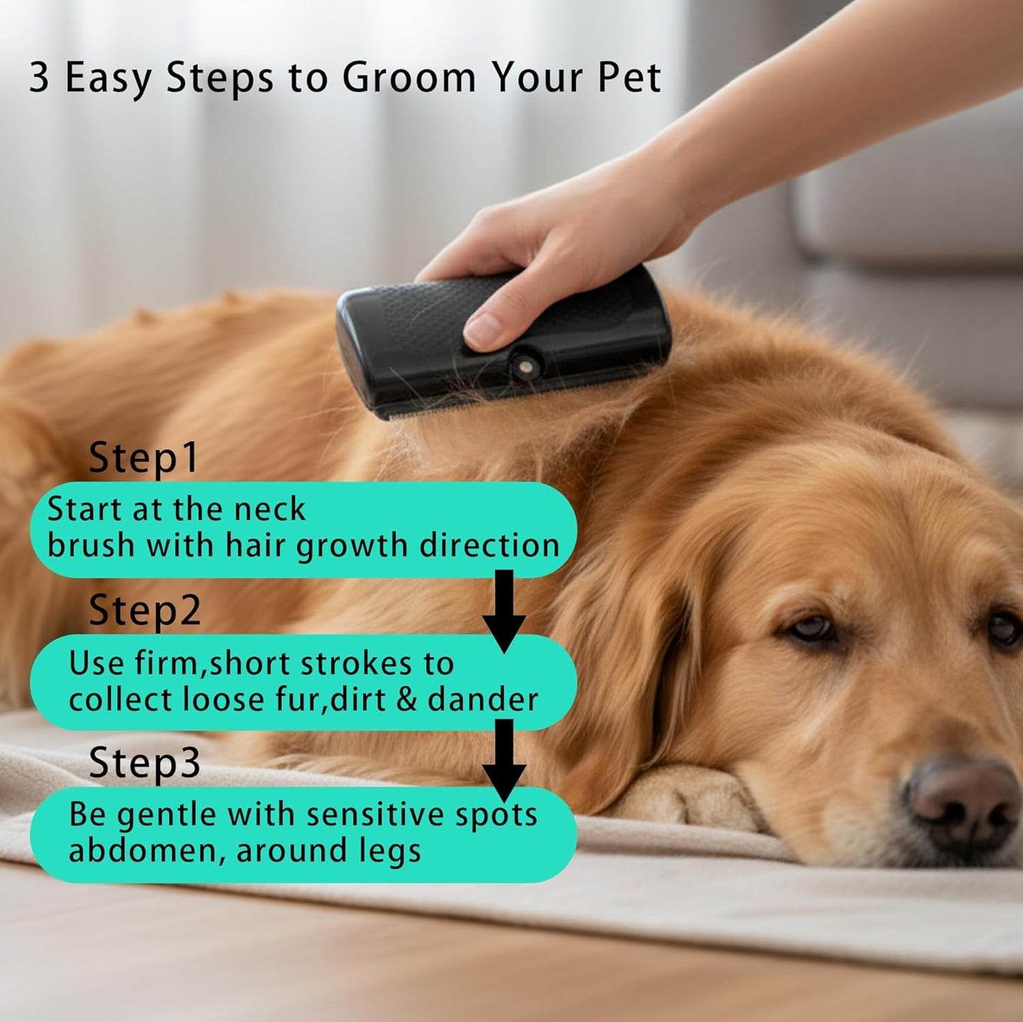 Deshedding Dog Brush, Deshedding Brush for Pets & Pet Bath Massage Brush,Pet Hair Removal Tools for Dogs, Cats, Horses, and Other Furry Pets,Professional Pet Grooming Brush for Dogs and Cats