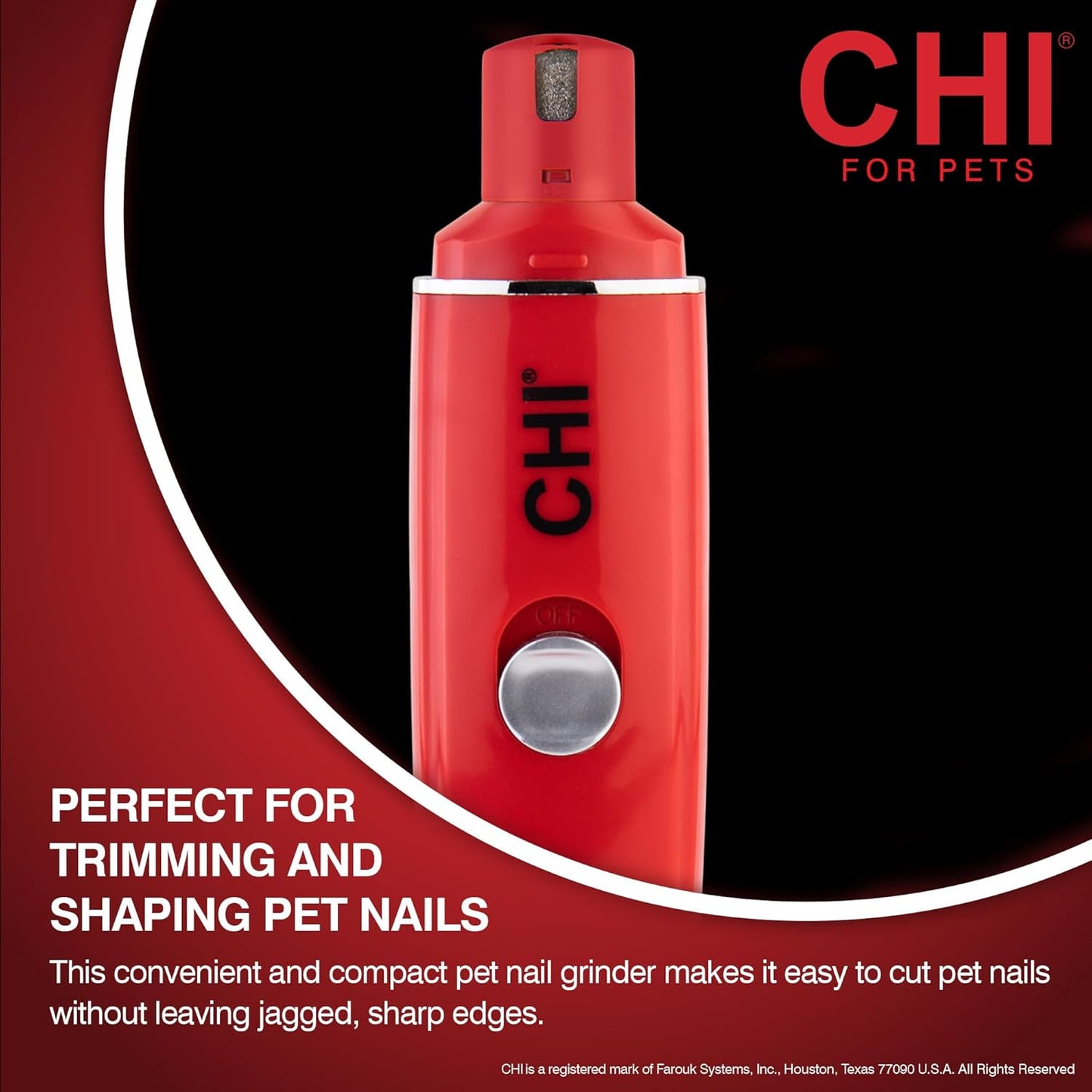 CHI for Dogs Nail Clipper for Large Breeds - Stainless Steel Dog Nail Trimmer with Safety Guard and Non-Slip Ergonomic Handle for Controlled Trimming of Thick Nails, Standard Nail Clipper, Large