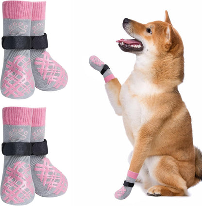 BEAUTYZOO Dog Socks to Prevent Licking Paws -Dog Shoes for Hot Pavement & Hardwood Floors Anti Slip, Traction Control Boots & Paw Protectors with Double Side Grips for Small Medium Large Senior Dogs