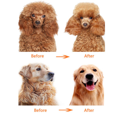 Dog or Cat Comb Grooming with Short and Long Teeth Dematting Knots Tangles Remover Combs Detangler Tool Suitable for Dogs Cats Poodle HorseStainless Steel Pin (Black)