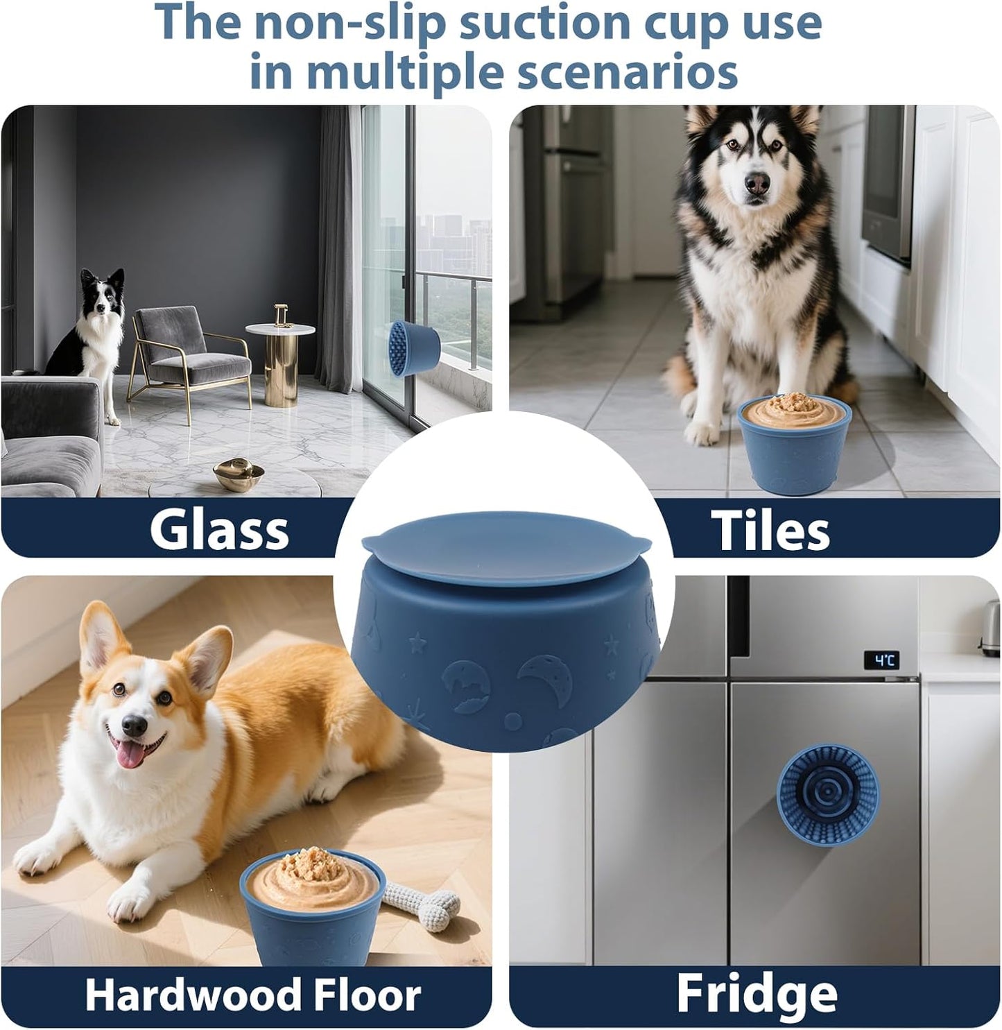 Dog Slow Feeder Lick Bowl - Non-Slip Licking Treat Dispenser for Small Medium Large Dogs, Promotes Anxiety Relief & Prevents Choking, Easy to Clean Feeding Bowl (Green, S)