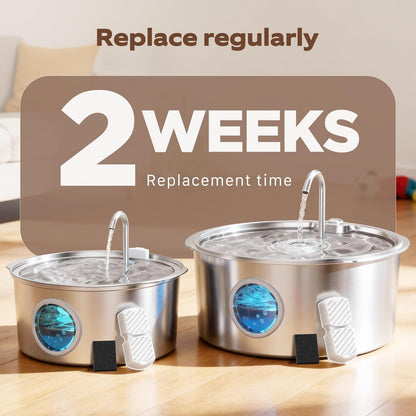 Dog Water Fountain for Large Dogs: 7L/236oz/1.8G Dog Fountain Stainless Steel - Big Cat Drinking Fountain Indoor - Super Quiet Water Fountain for Dogs Inside - for Large Dog Cats & Multi-Pet Home